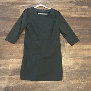 GAP Ruched Sheath Dress 3/4 Sleeve Scoop Neck Size 10